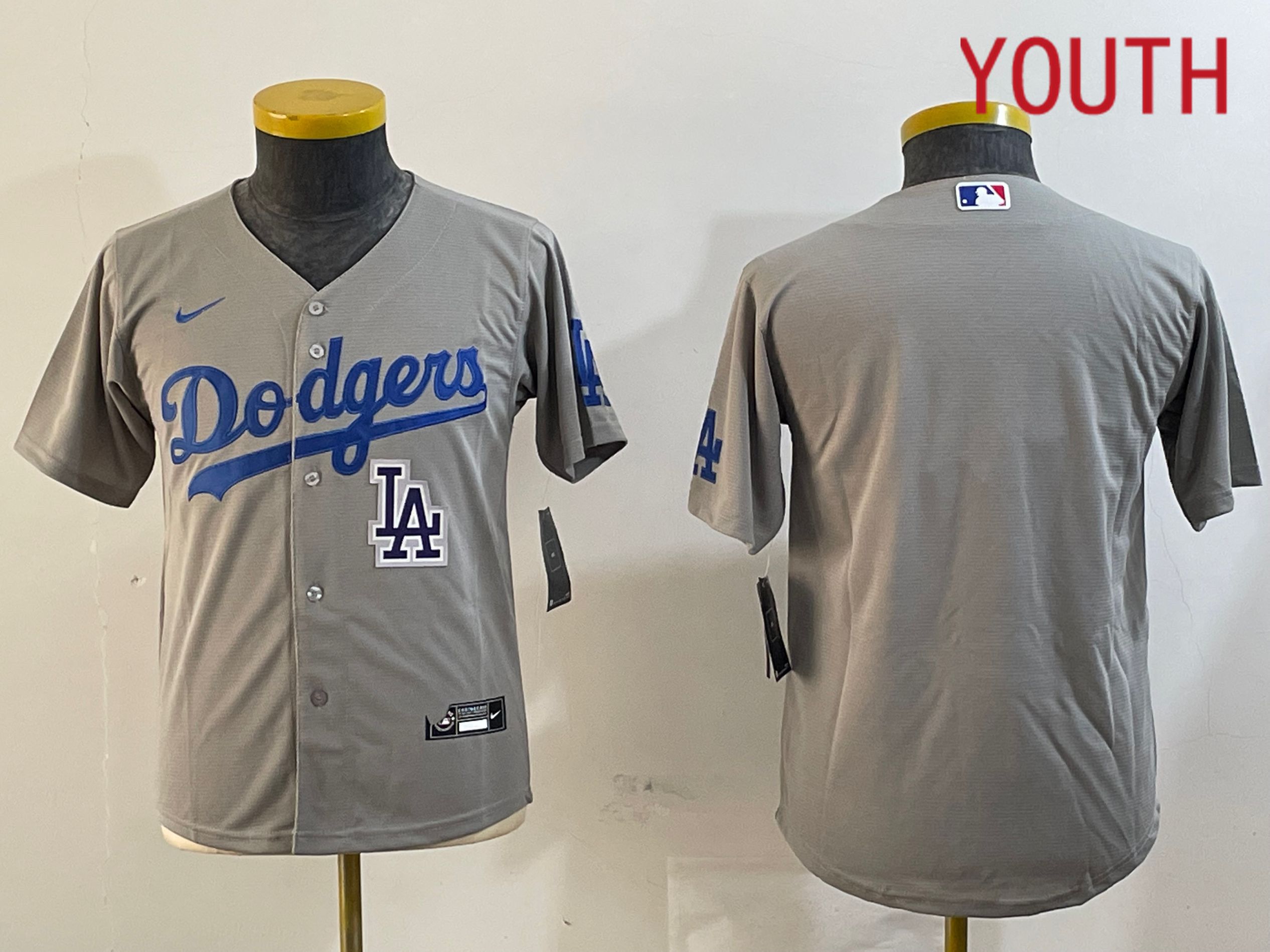 Youth Los Angeles Dodgers Blank Grey Game 2024 Nike MLB Jersey style 12161